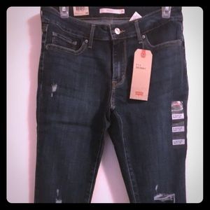 Levi’s Womens New 511 Distressed Skinny Jeans